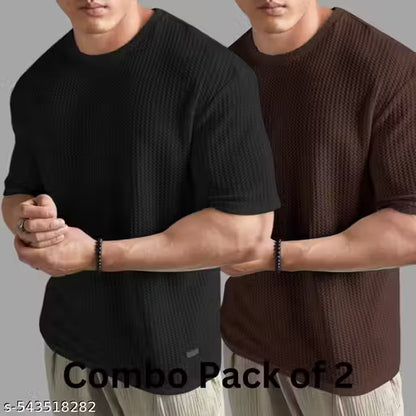 Combo Pack of 2 Men's Oversized Printed T-Shirts – Trendy Graphic Tees for Casual & Streetwear Style, Comfortable & Stylish Cotton Blend for Everyday Wear